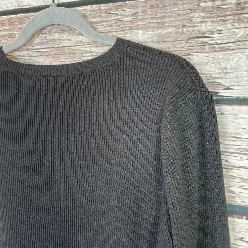 Vintage Polo Jeans Company Ralph Lauren Black Ribbed Sweater Flag Logo Womens XL